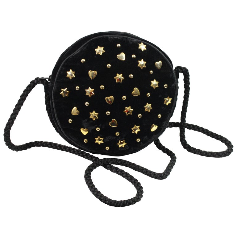 Yves Saint Laurent Vintage Rive Gauche Hearts and Stars Velvet Bag For