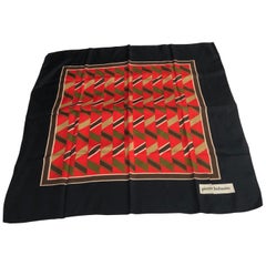 Yves Saint Laurent Leopard Motif Scarf Large Shawl Silk Wool Blend YSL ...