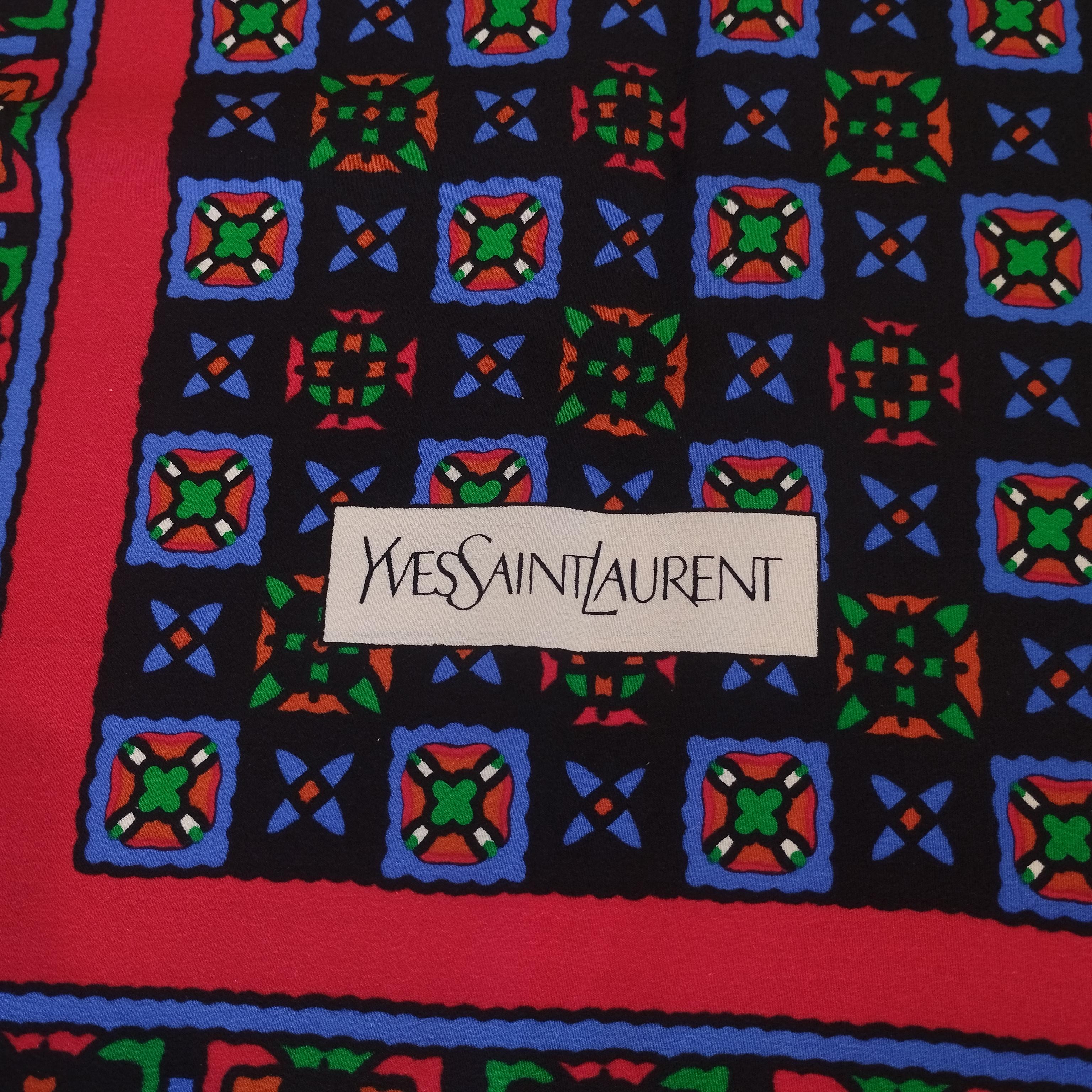 Women's Yves Saint Laurent Vintage Silk Foulard For Sale