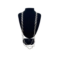 Yves Saint Laurent Vintage Silver Metal Multi Strand Necklace