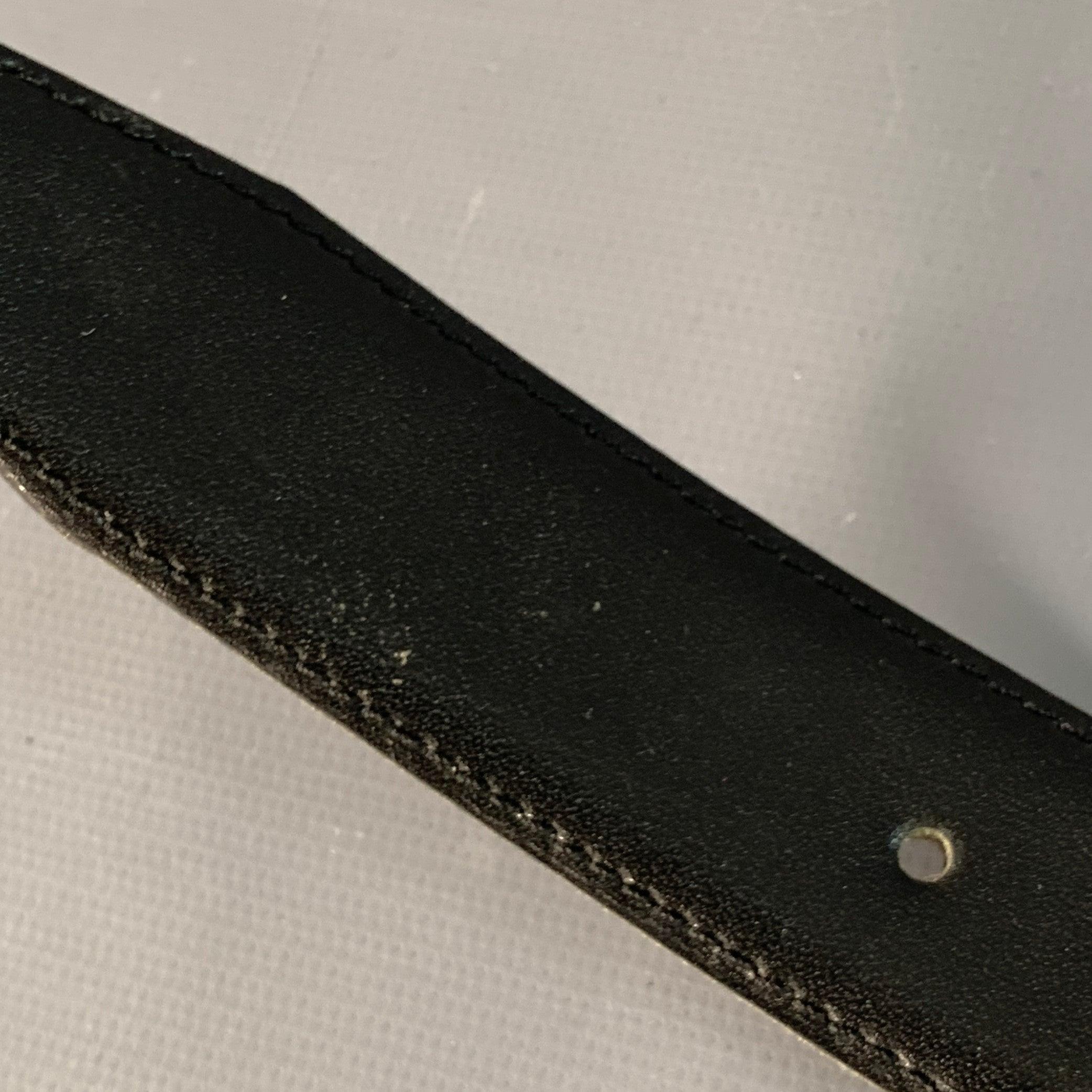 YVES SAINT LAURENT Vintage Größe 37 Grau Silber Ledergürtel im Angebot 5