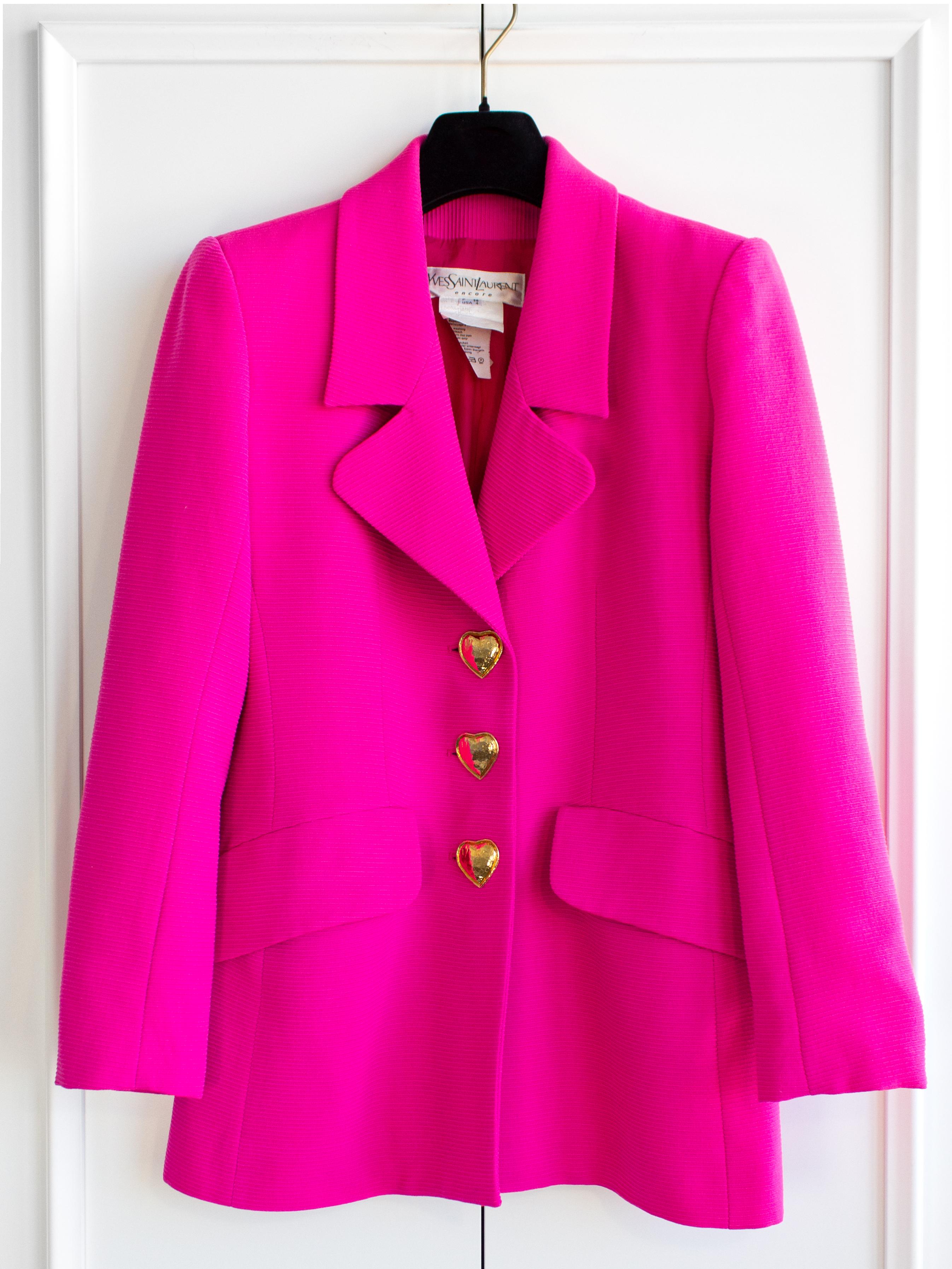 Saint laurent pink jacket deals