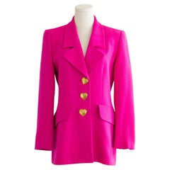 Yves Saint Laurent Vintage Spring/Summer 1995 Barbie Pink Gold Hearts Jacket