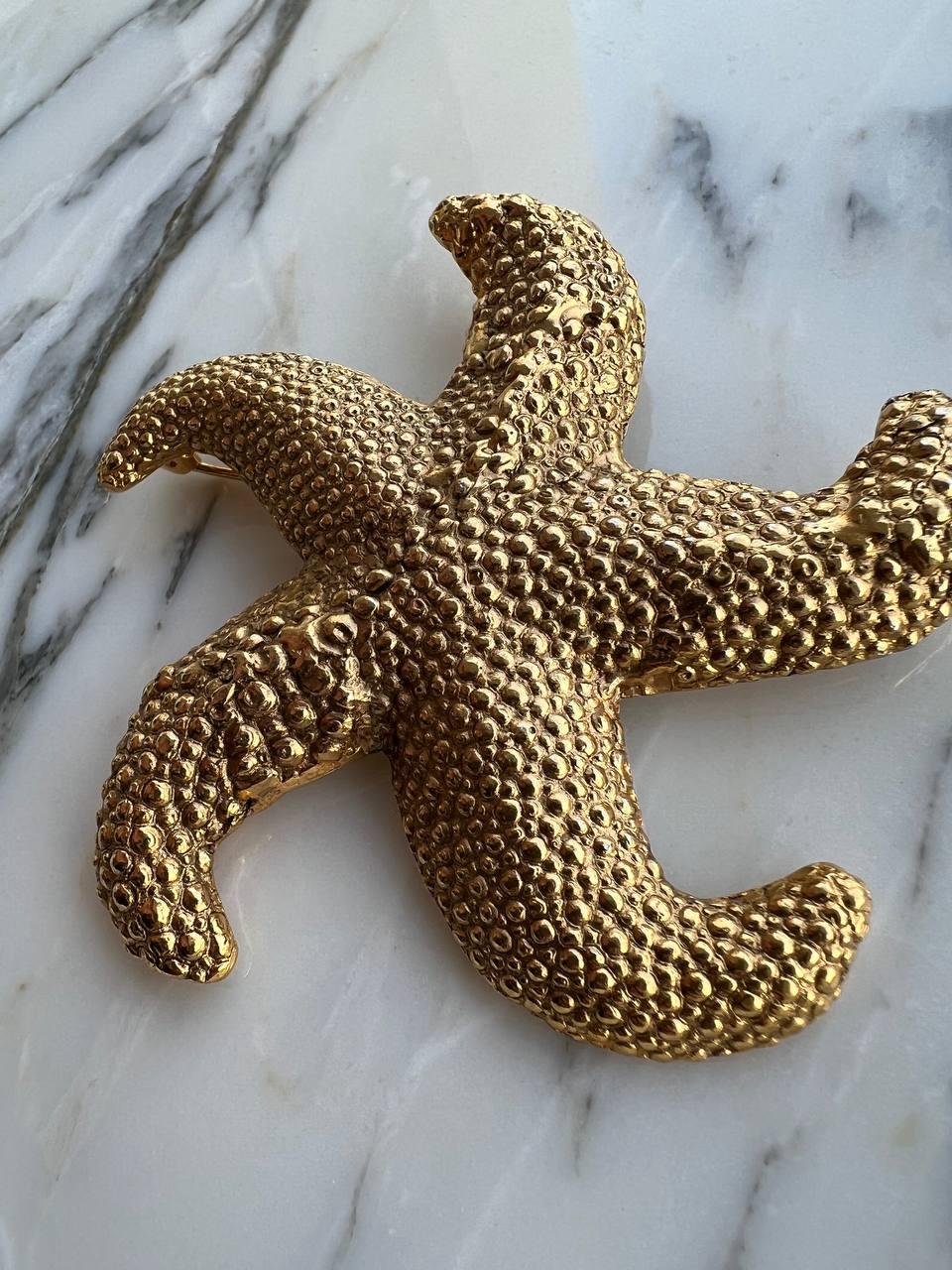 Yves Saint Laurent Vintage Starfish Brooch, 1980s In Good Condition For Sale In New York, NY