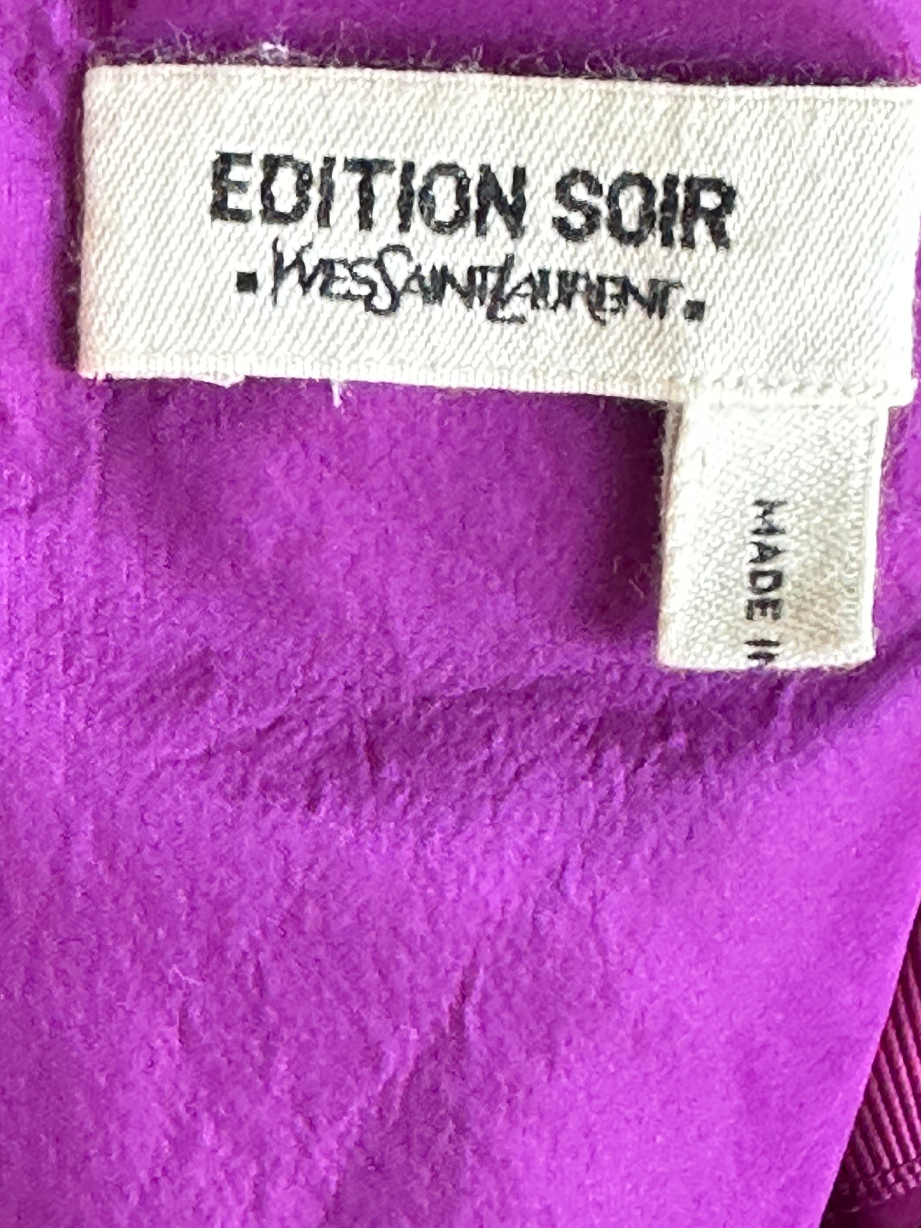 Yves Saint Laurent Vintage Strapless Purple Silk Cocktail Dress w Inner Corset  For Sale 7