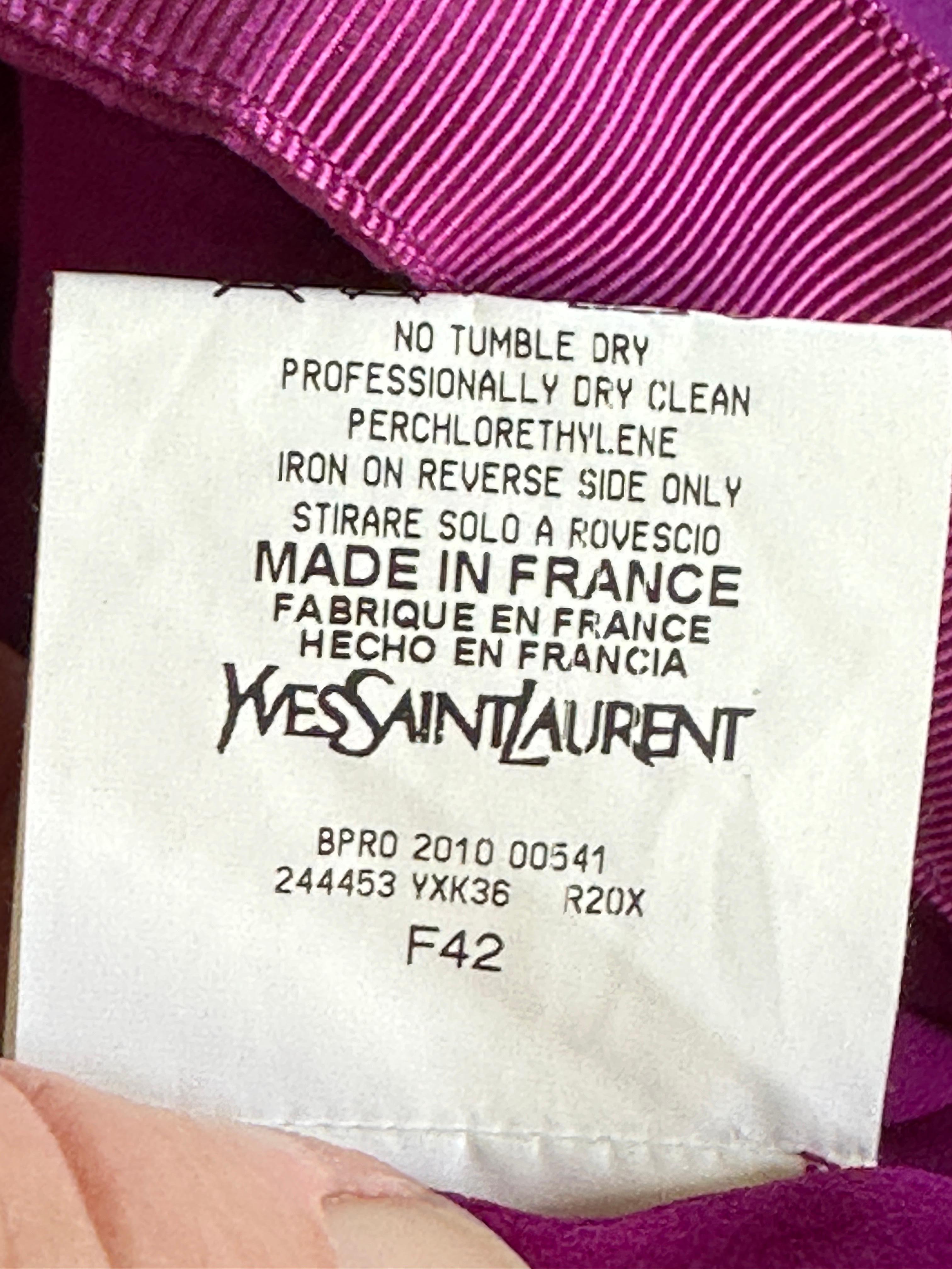 Yves Saint Laurent Vintage Strapless Purple Silk Cocktail Dress w Inner Corset  For Sale 5