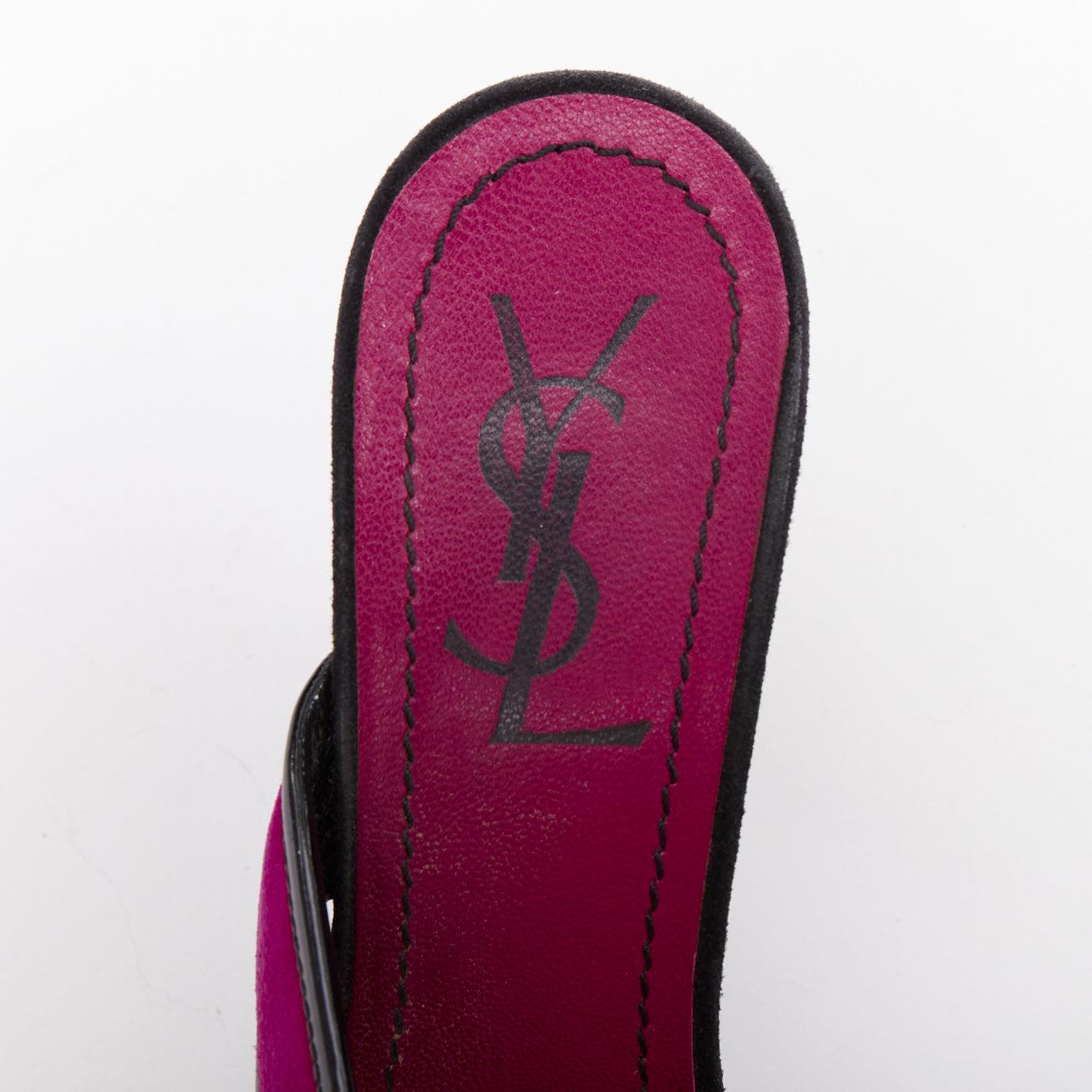 YVES SAINT LAURENT Vintage Wildleder schwarz Plateau Pantoletten Sandalen EU40 im Angebot 6