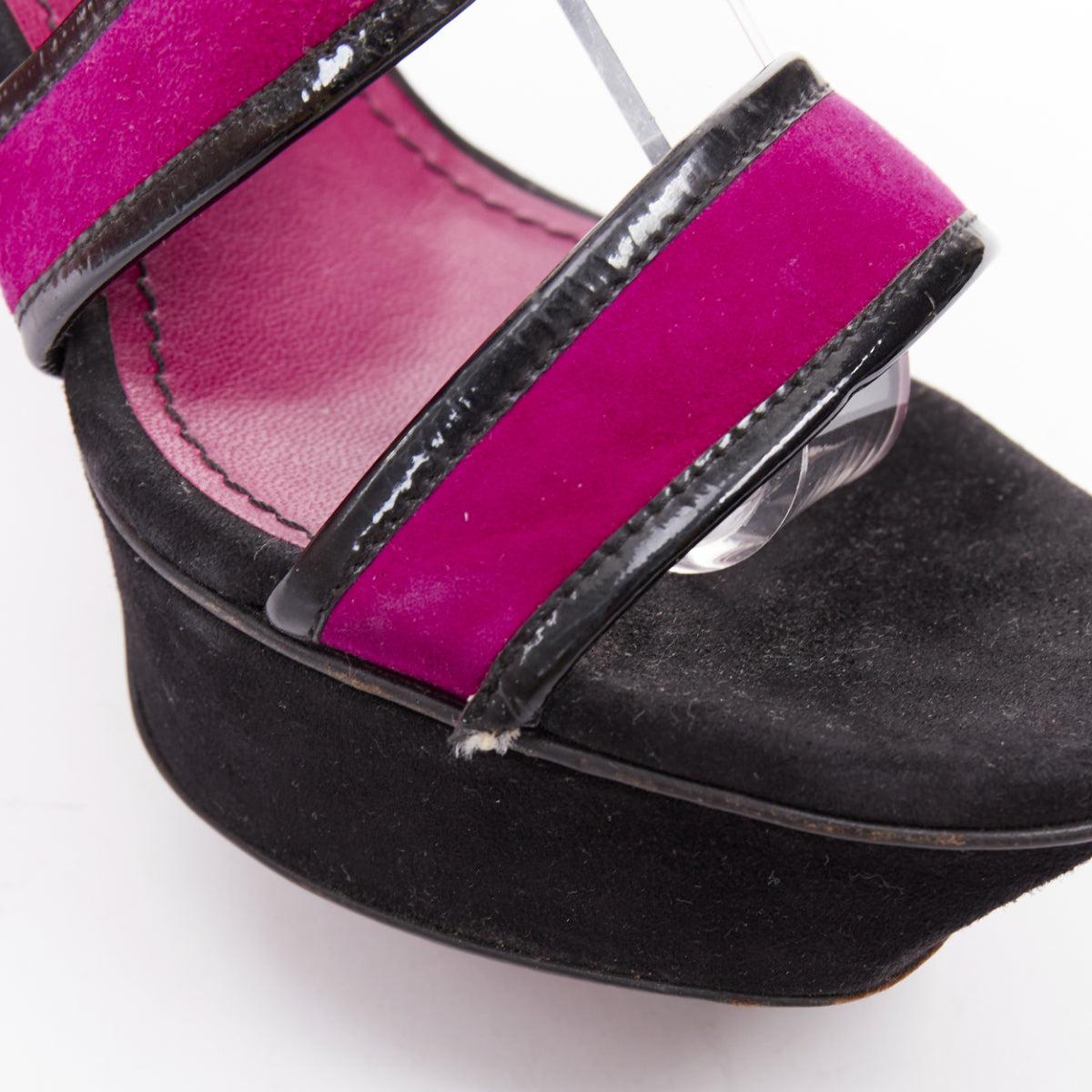 YVES SAINT LAURENT Vintage Wildleder schwarz Plateau Pantoletten Sandalen EU40 im Angebot 3