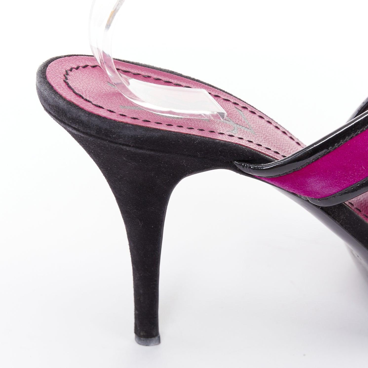 YVES SAINT LAURENT Vintage Wildleder schwarz Plateau Pantoletten Sandalen EU40 im Angebot 5