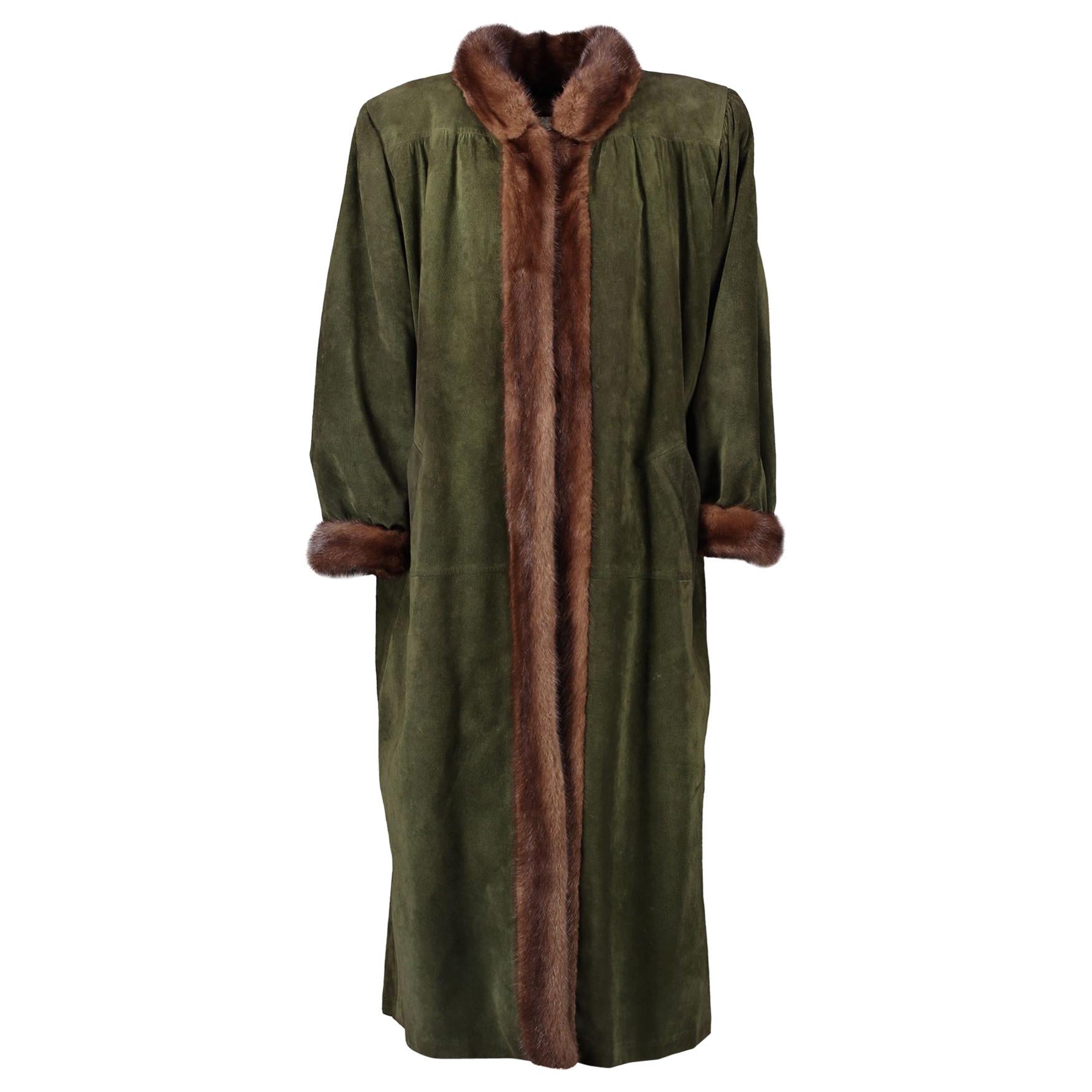 Yves Saint Laurent Vintage Suede Fur Coat 