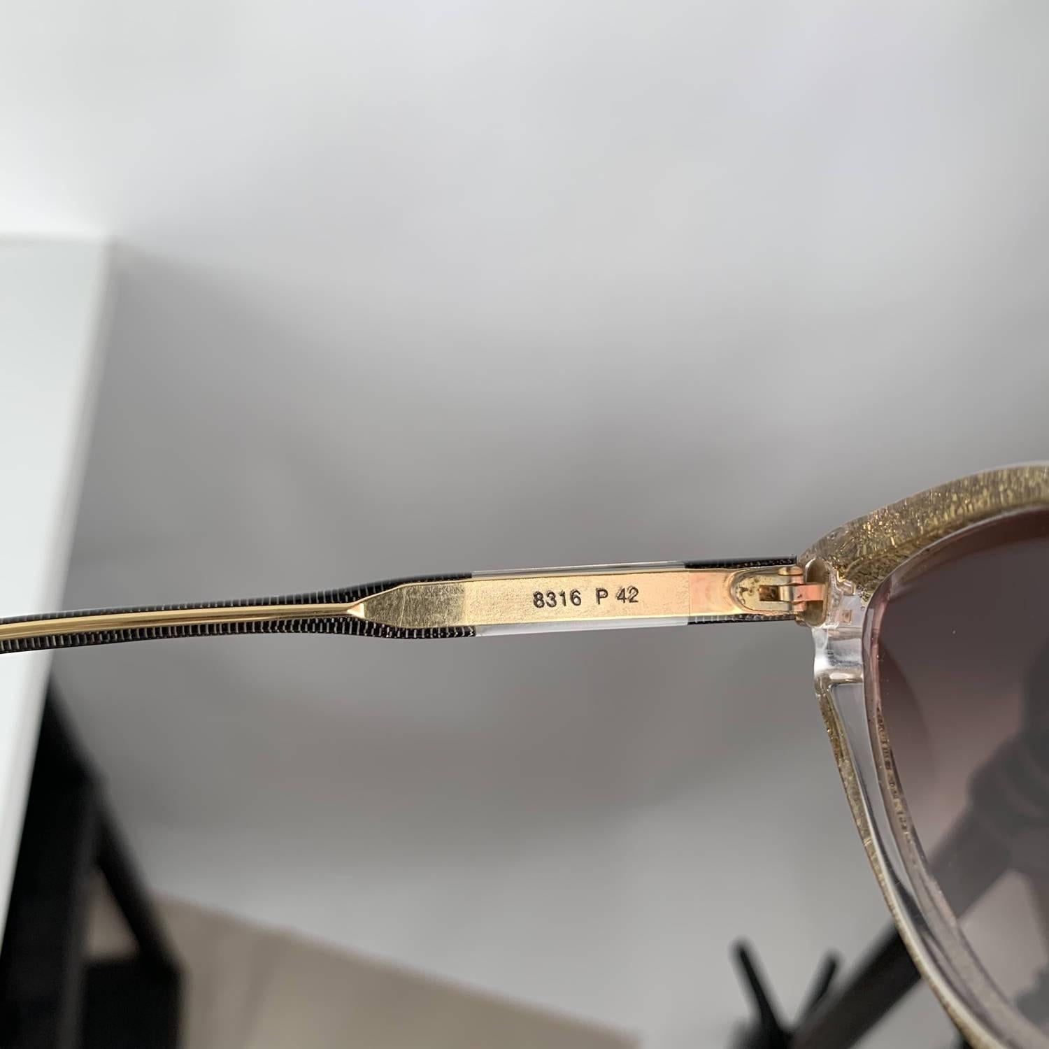 Yves Saint Laurent Vintage Sunglasses 8316 P 42 Striped Gold Glitter 3
