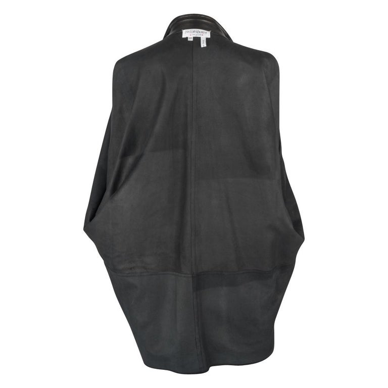 Yves Saint Laurent Vintage Supple Leather Long Shirt Superb Draping 44 ...