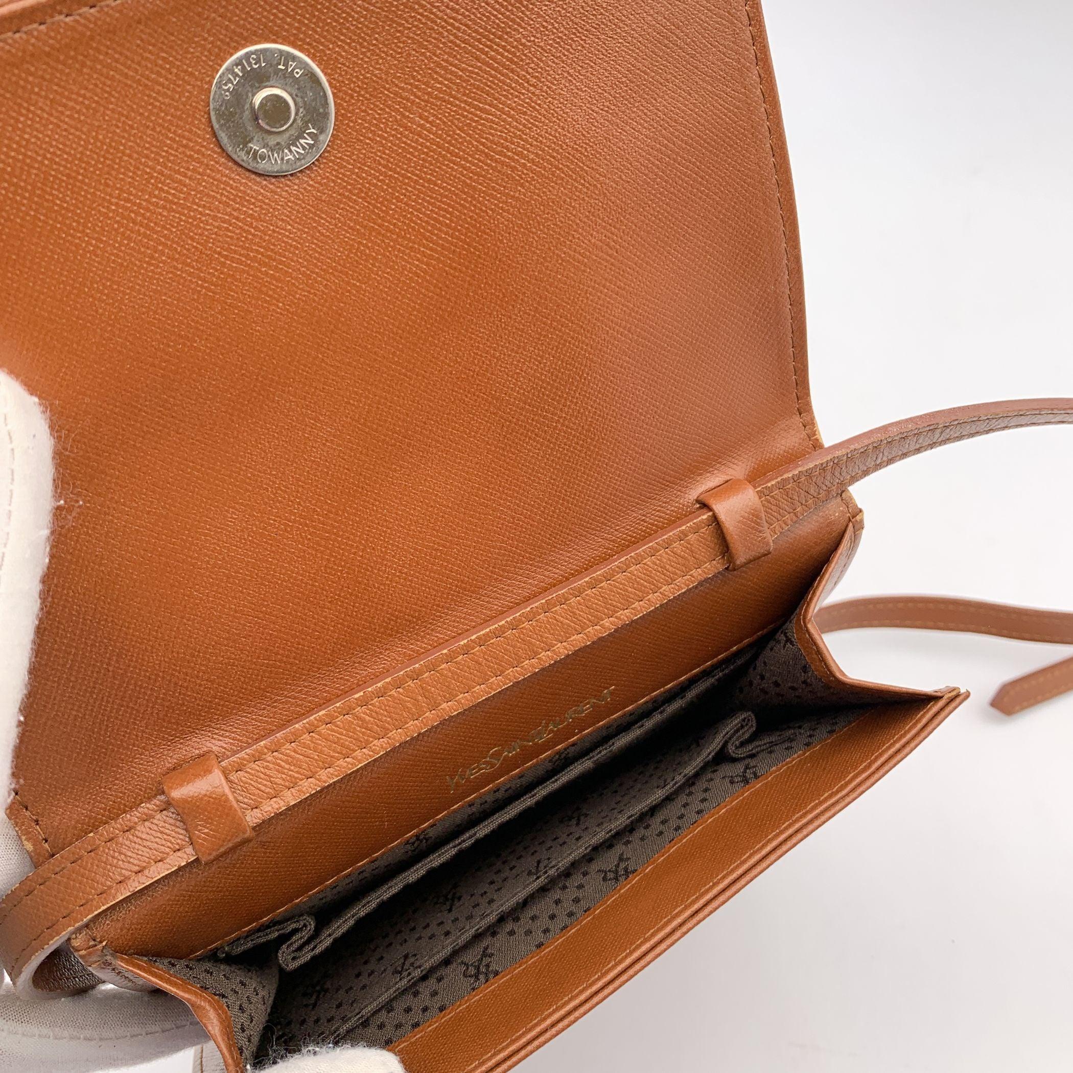 Yves Saint Laurent Vintage Tan Leather Studded Shoulder Bag 1