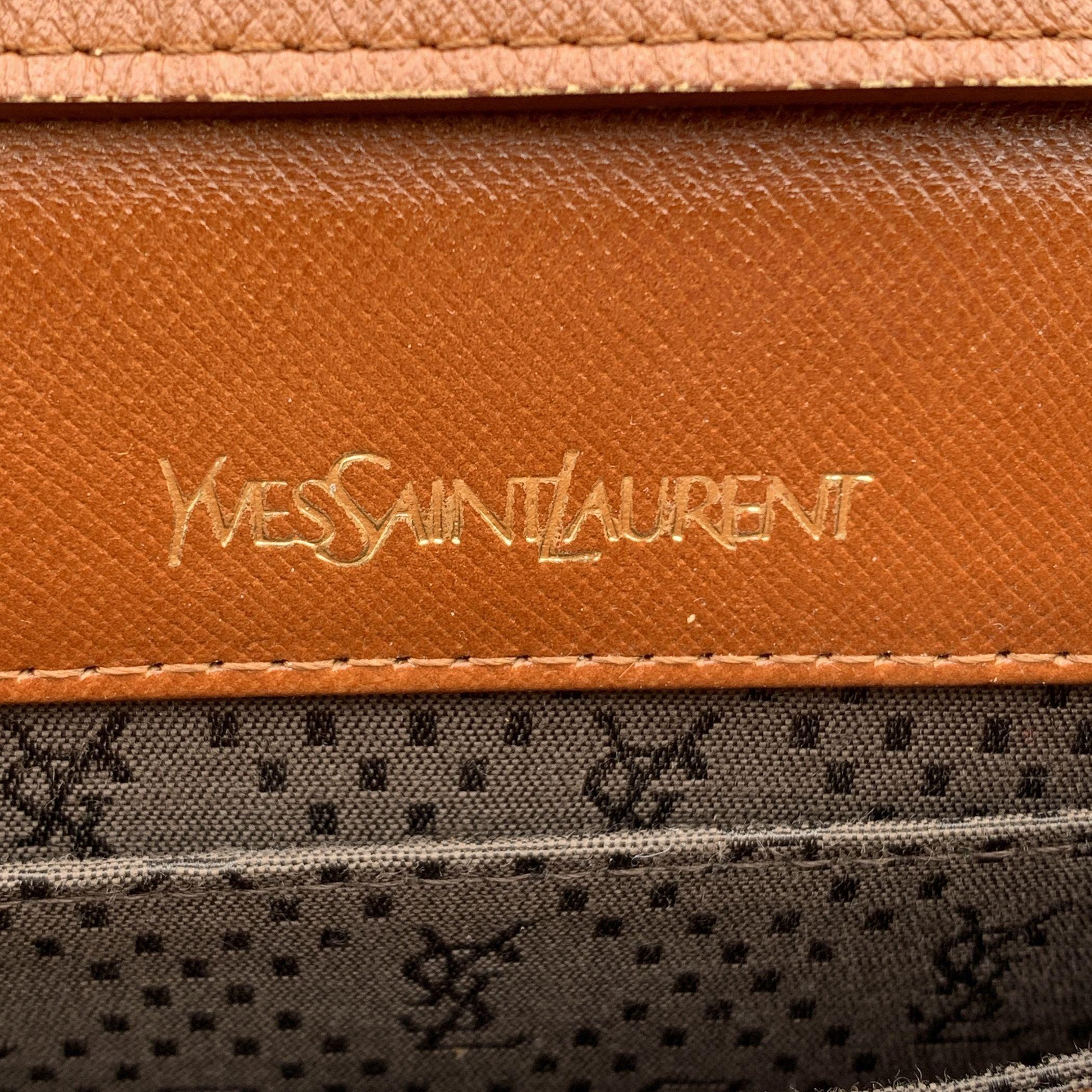 Yves Saint Laurent Vintage Tan Leather Studded Shoulder Bag 2