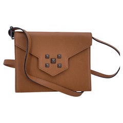 Yves Saint Laurent Vintage Tan Leder Nieten Convertible Umhängetasche