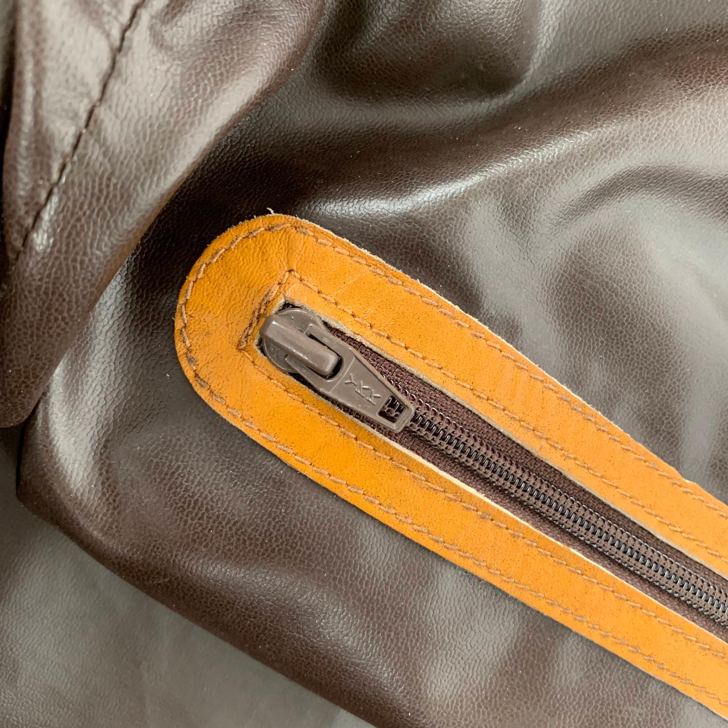 Yves Saint Laurent Vintage Tan Textured Canvas Travel Bag 7