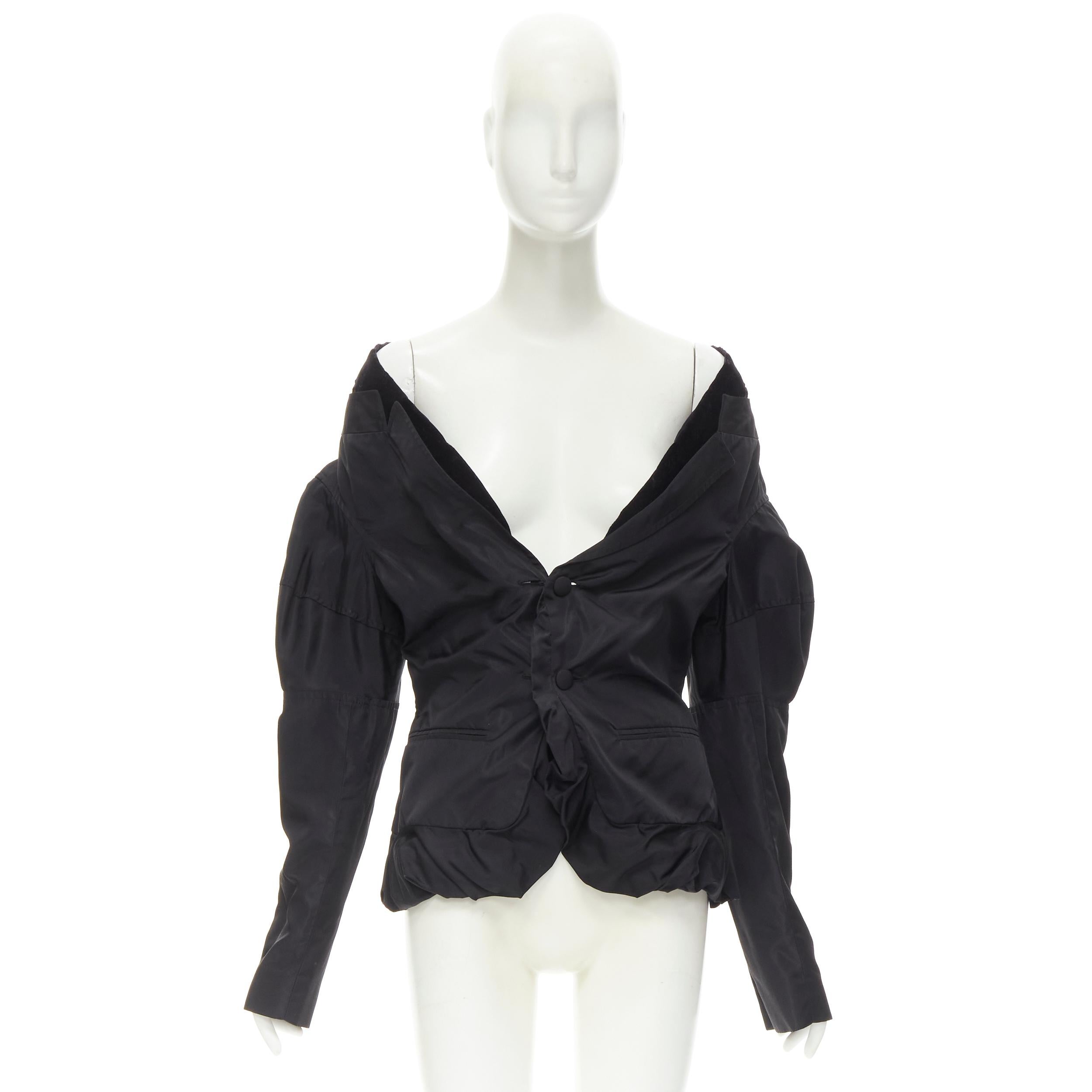 YVES SAINT LAURENT Vintage Tom Ford black double collar silk jacket FR42 L 4