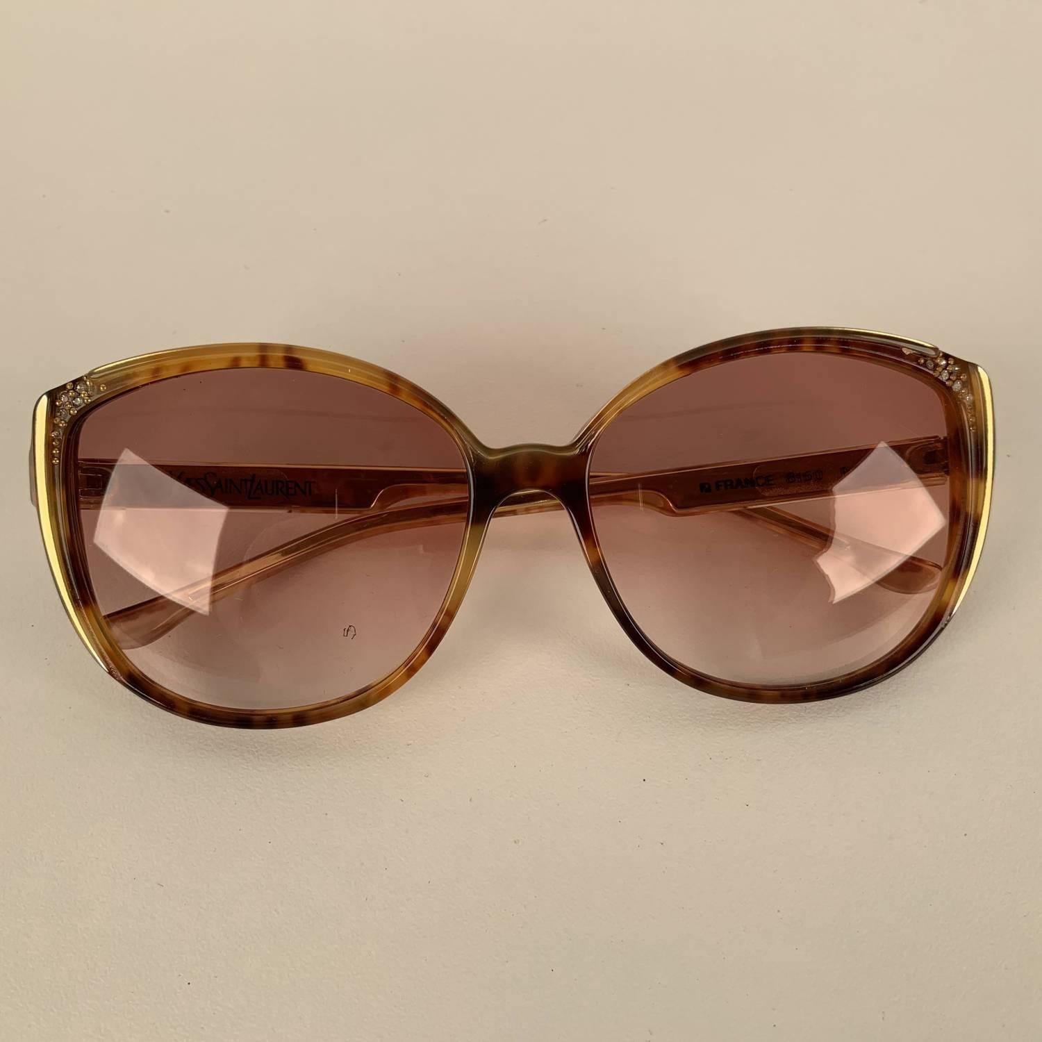 Yves Saint Laurent Vintage Tortoise Butterflies Sunglasses 8150 P 3 In Excellent Condition In Rome, Rome