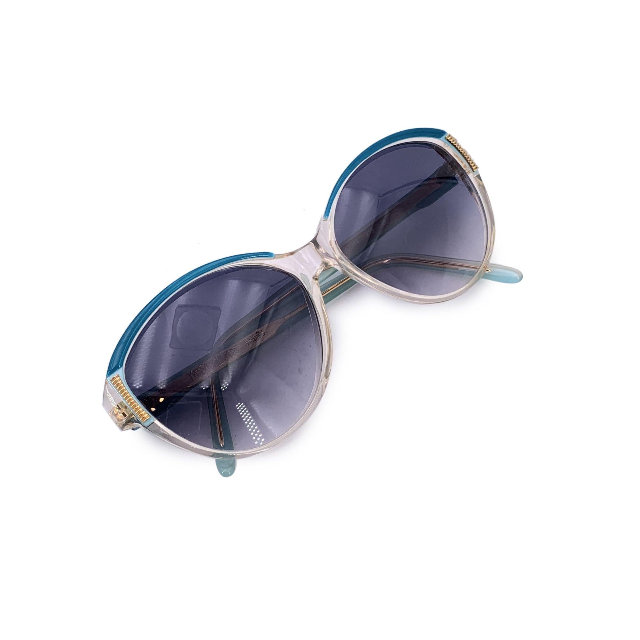 Yves Saint Laurent Vintage Lunettes de soleil en acétate turquoise ANTEE 56/14 en vente 1