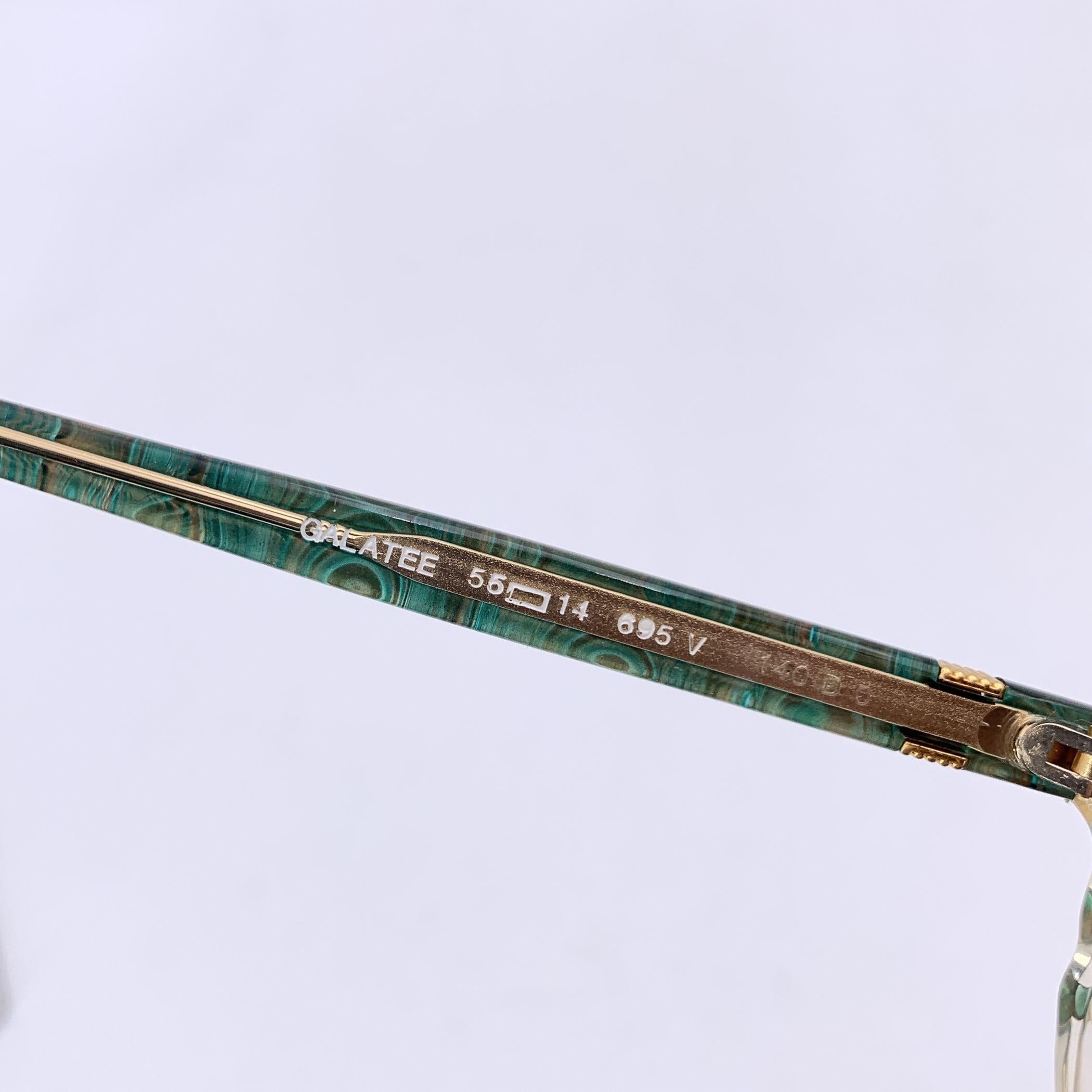 Yves Saint Laurent Vintage White and Green Sunglasses GALATEE 55/14 en Excelente estado para la venta en Rome, Rome