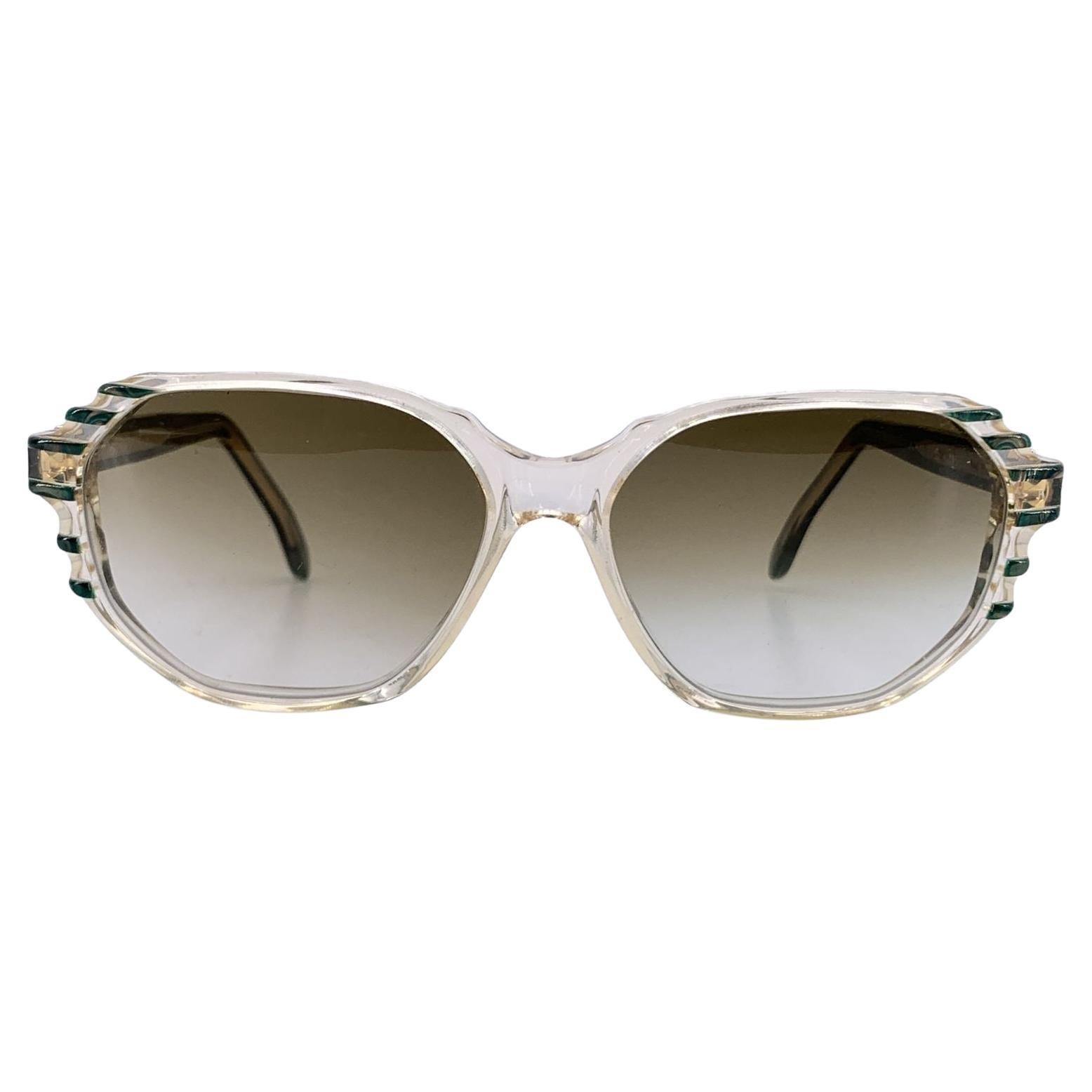 Yves Saint Laurent Vintage White and Green Sunglasses GALATEE 55/14 en venta