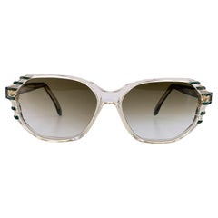 Yves Saint Laurent Vintage White and Green Sunglasses GALATEE 55/14