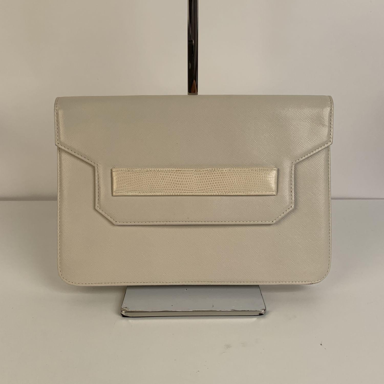 white leather clutch purse