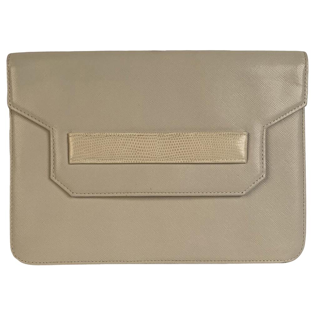 Yves Saint Laurent Vintage White Leather Clutch Bag