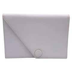 Yves Saint Laurent Vintage White Leather Handbag Clutch Bag