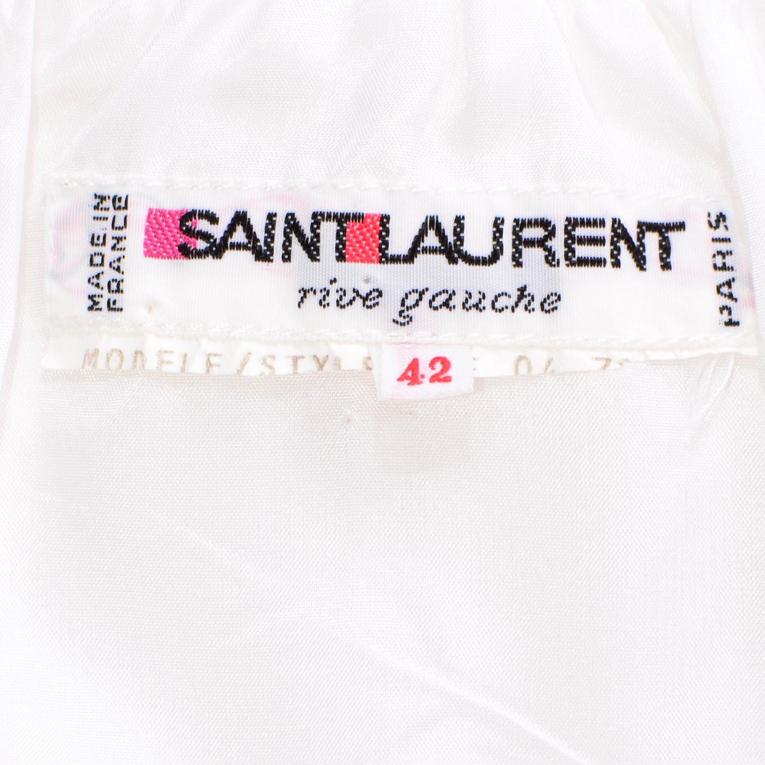 Yves Saint Laurent Vintage White Linen Pencil Skirt 2