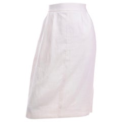 Yves Saint Laurent Vintage White Linen Pencil Skirt