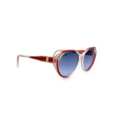 Yves Saint Laurent Vintage Weiß Rot EOLE Sonnenbrille 56/16 140mm