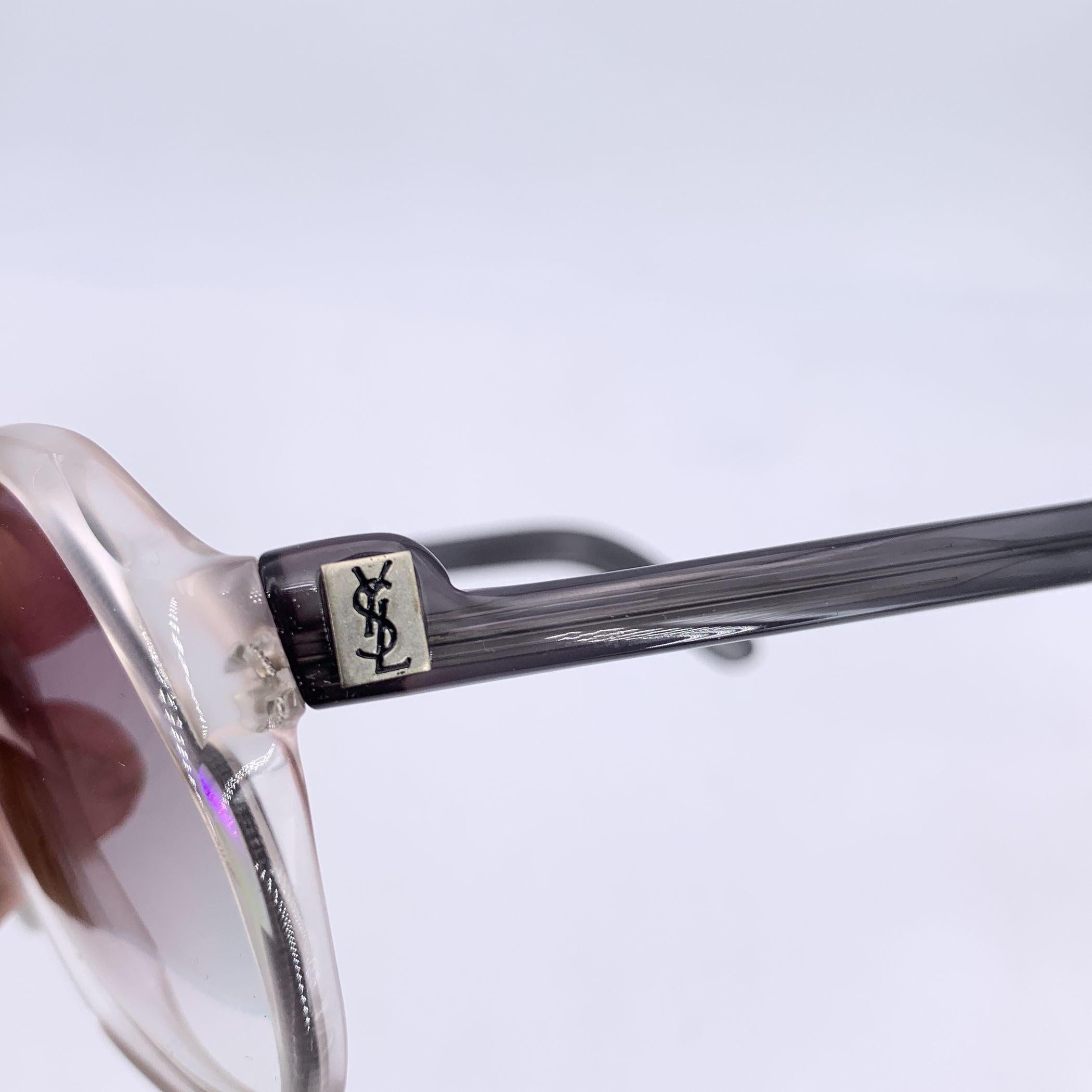Yves Saint Laurent Vintage Weiß Runde Sonnenbrille in Übergröße Mod. ALOES Damen im Angebot