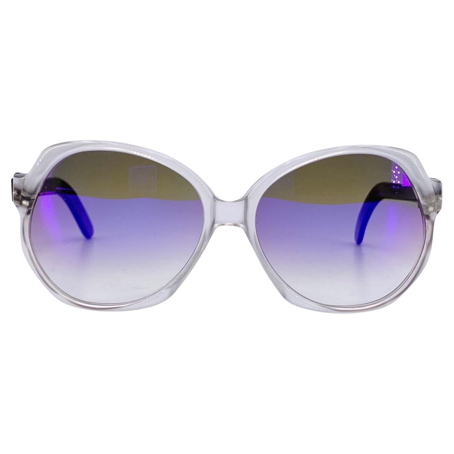 Yves Saint Laurent Vintage Weiß Runde Sonnenbrille in Übergröße Mod. ALOES im Angebot