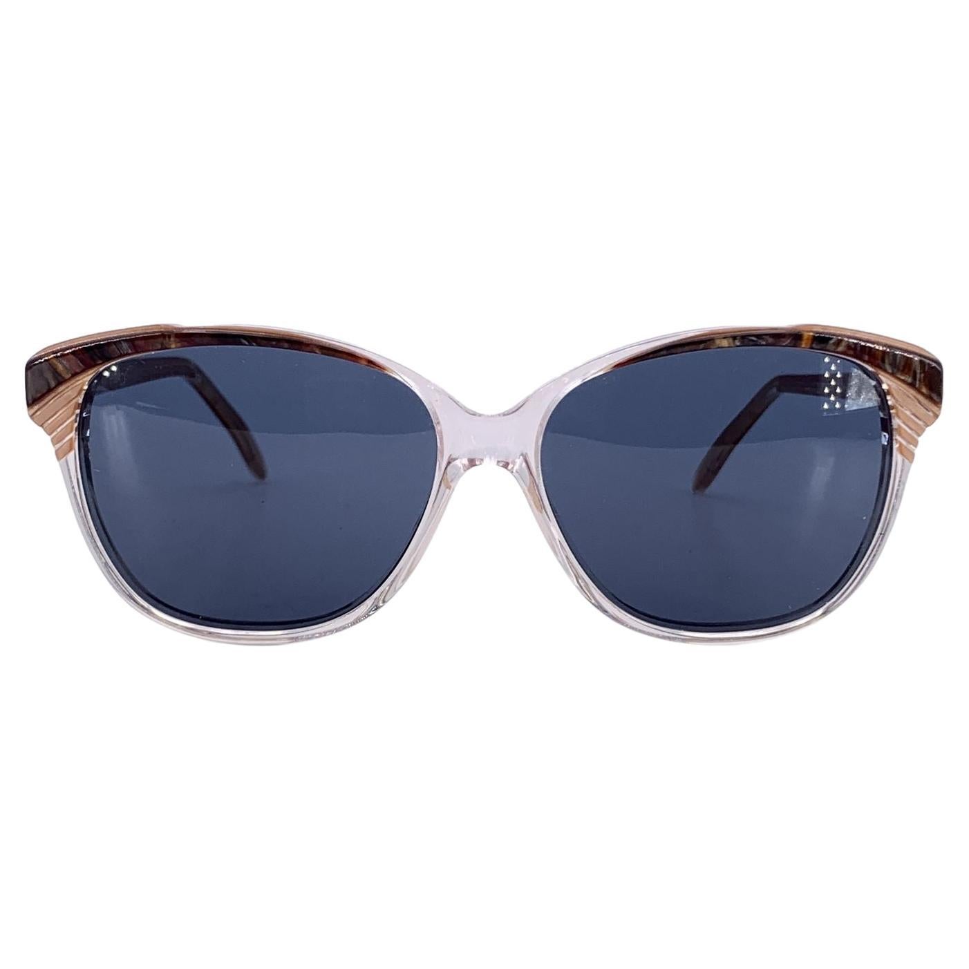 Occhiali da sole Yves Saint Laurent Vintage bianchi con lenti nere 58/14