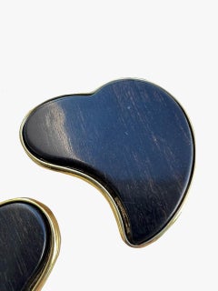 Yves Saint Laurent Vintage Wood Heart Clip-On Earrings, 1980s