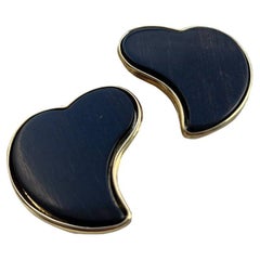 Yves Saint Laurent Vintage Wood Heart Clip-On Earrings, 1980s