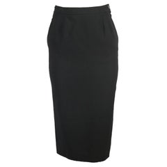 Yves Saint Laurent Vintage Wool Midi Skirt FR 36 UK 8