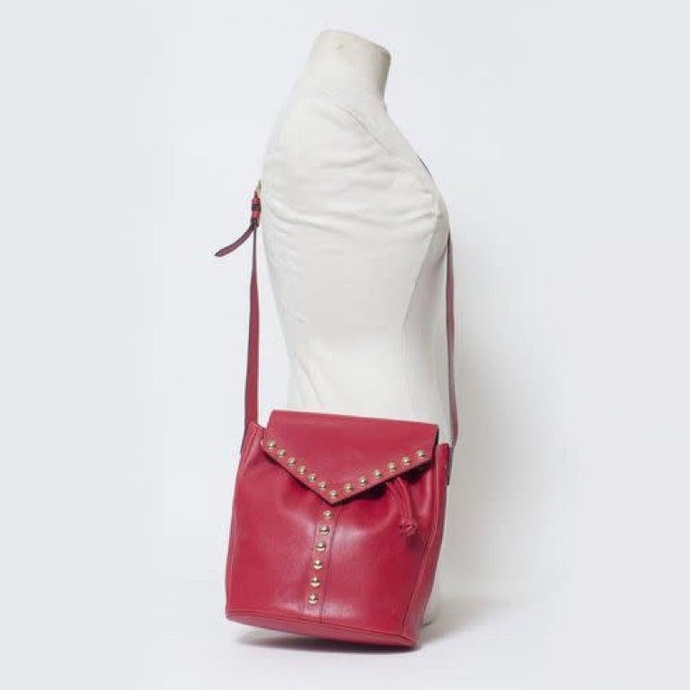 Yves Saint Laurent Vintage Y Studs Bucket Flap Bag - Red 1