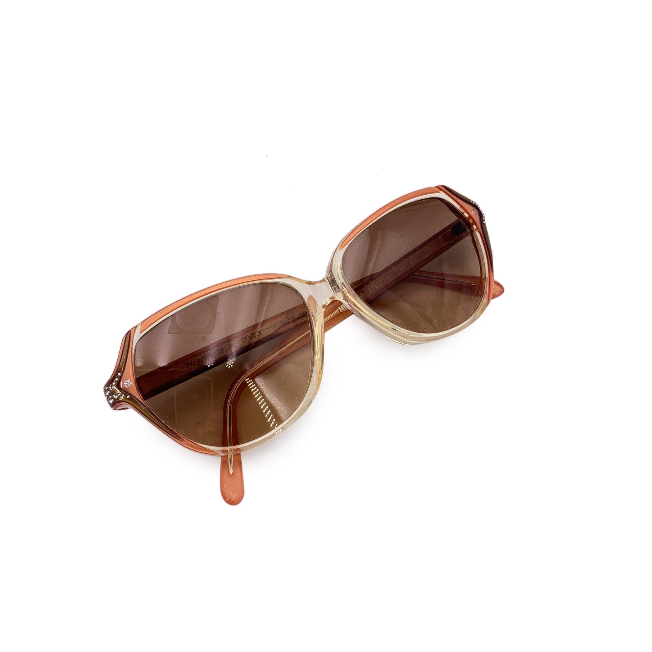 Brown Yves Saint Laurent Vintage Yellow and Orange Sunglasses MENELAS 57/13 For Sale