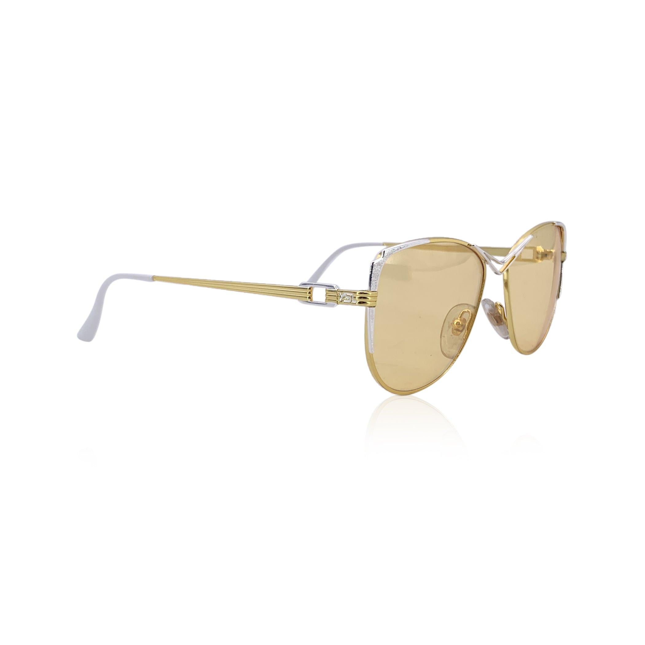 Beige Yves Saint Laurent Vintage Yellow Sunglasses mod. TETHYS 54/15