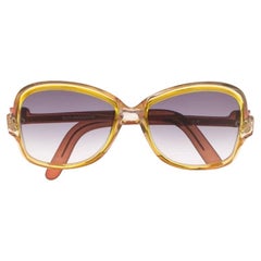 Yves Saint Laurent Retro yellow with brown earpiece 70s sunglasses