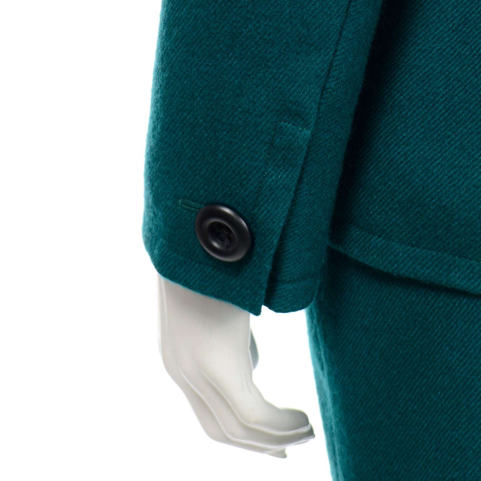 Yves Saint Laurent Vintage YSL Green Jacket & Skirt Suit 2