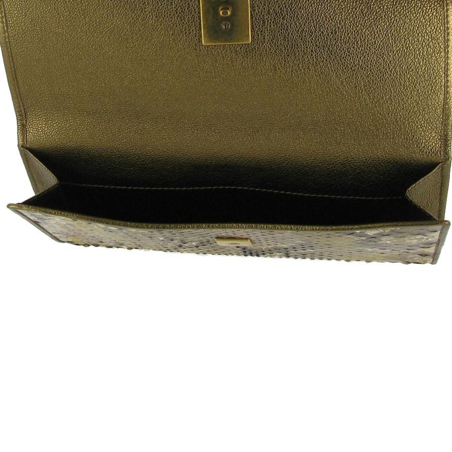 Brown YVES SAINT LAURENT Wallet in Golden Python Leather