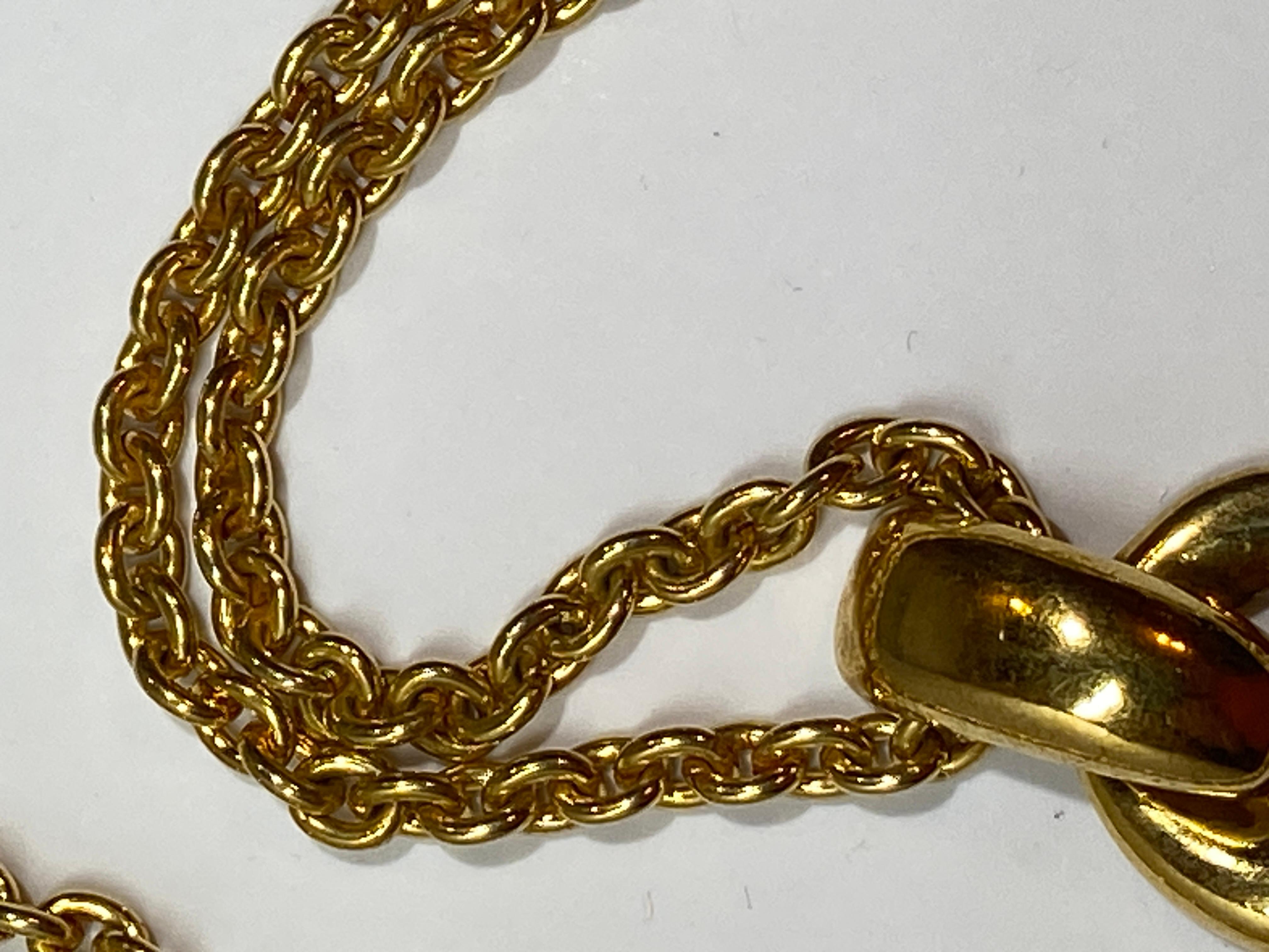 Skurrile vergoldete Goldbeschläge von Yves Saint Laurent „Dangling Open Heart“ an Kette im Angebot 2