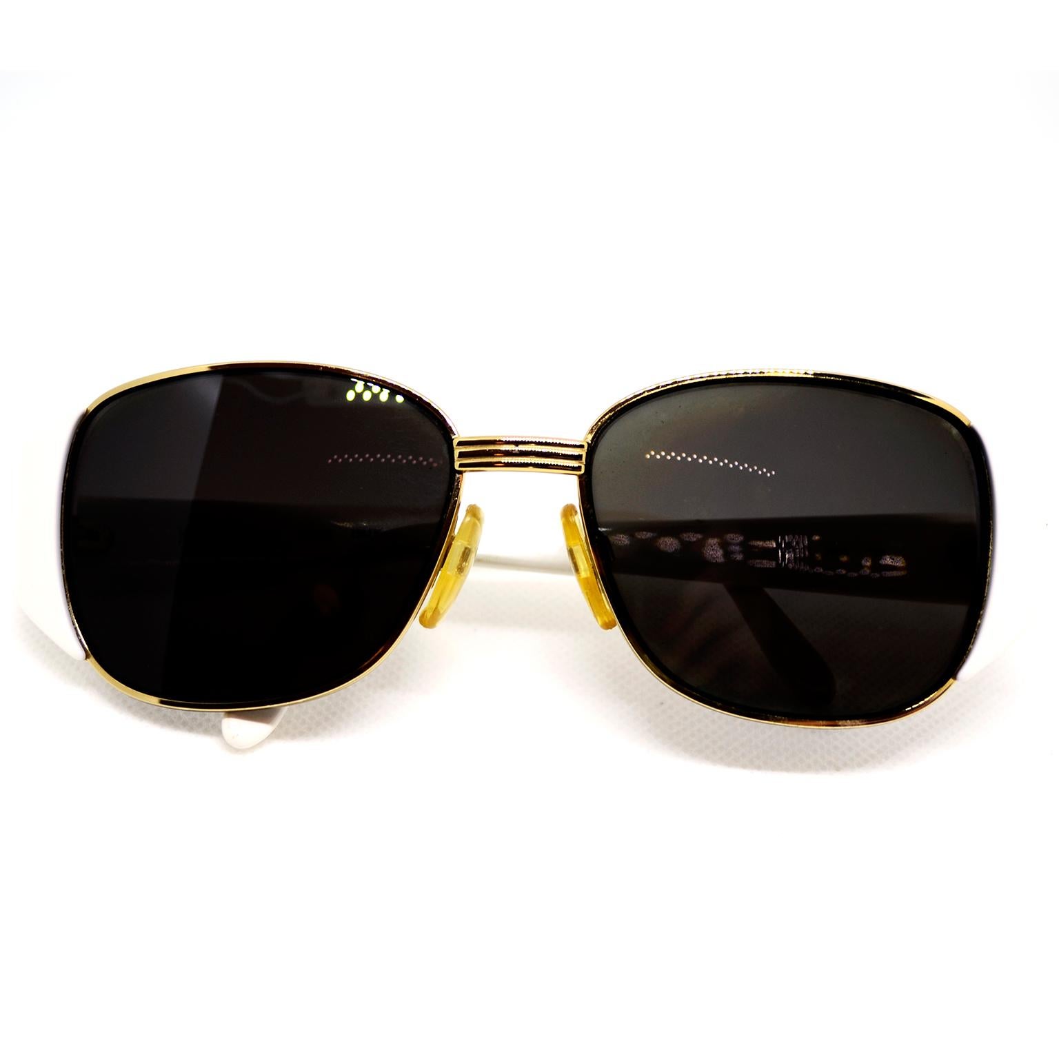 Yves Saint Laurent White and Gold Eyewear Frames Vintage YSL Sunglasses 3