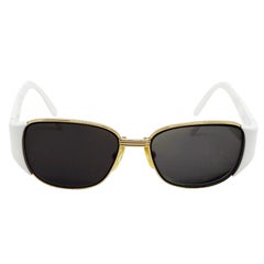 Yves Saint Laurent White and Gold Eyewear Frames Vintage YSL Sunglasses