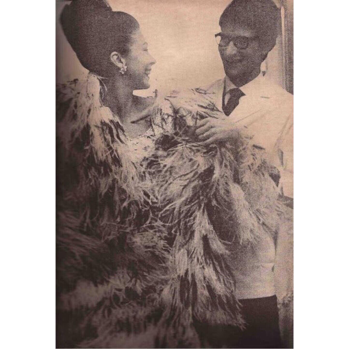 Yves Saint Laurent White Black Ostrich Feather Coat YSL Rare Documented 1960s 4