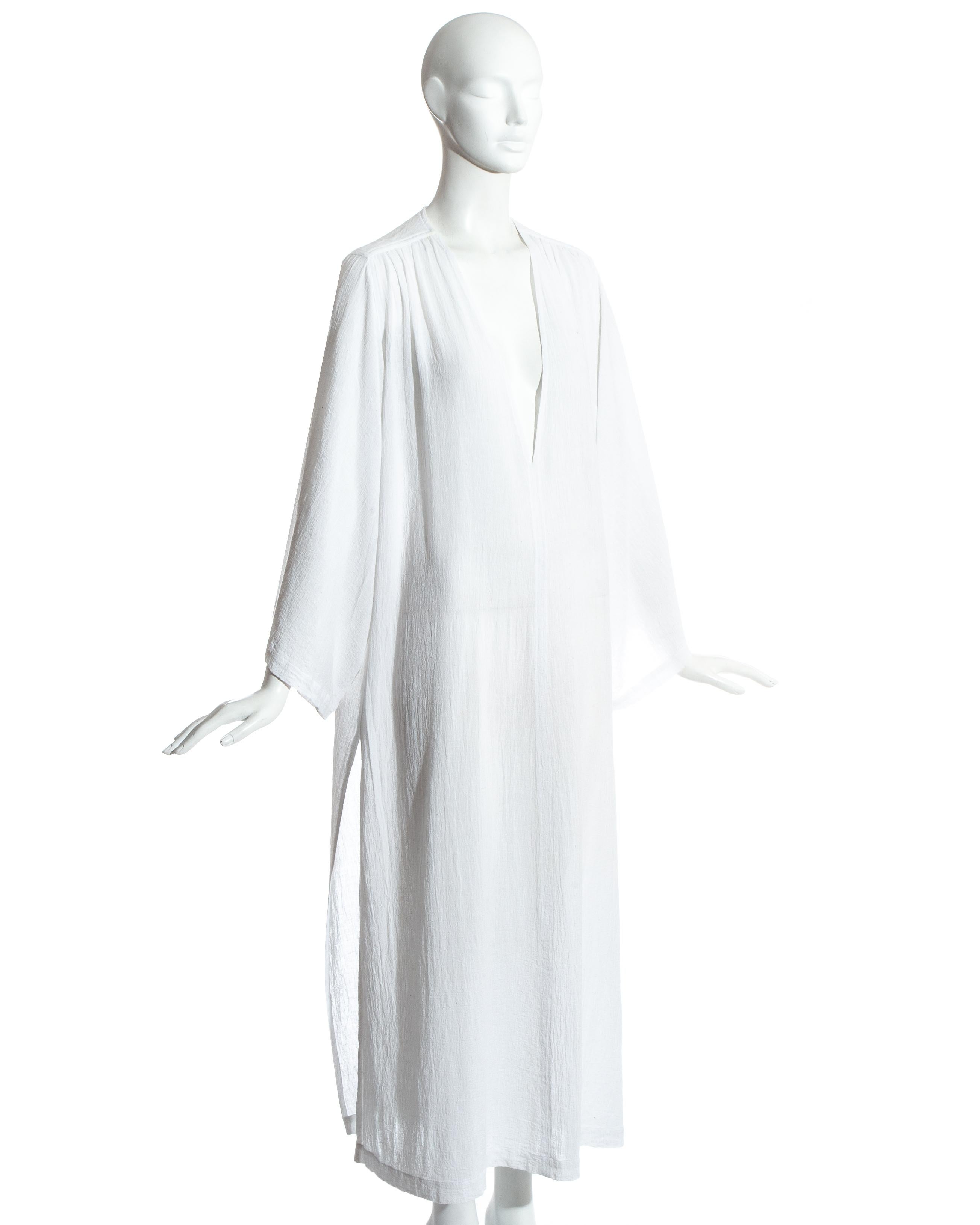 Gray Yves Saint Laurent white cotton caftan, c. 1970s