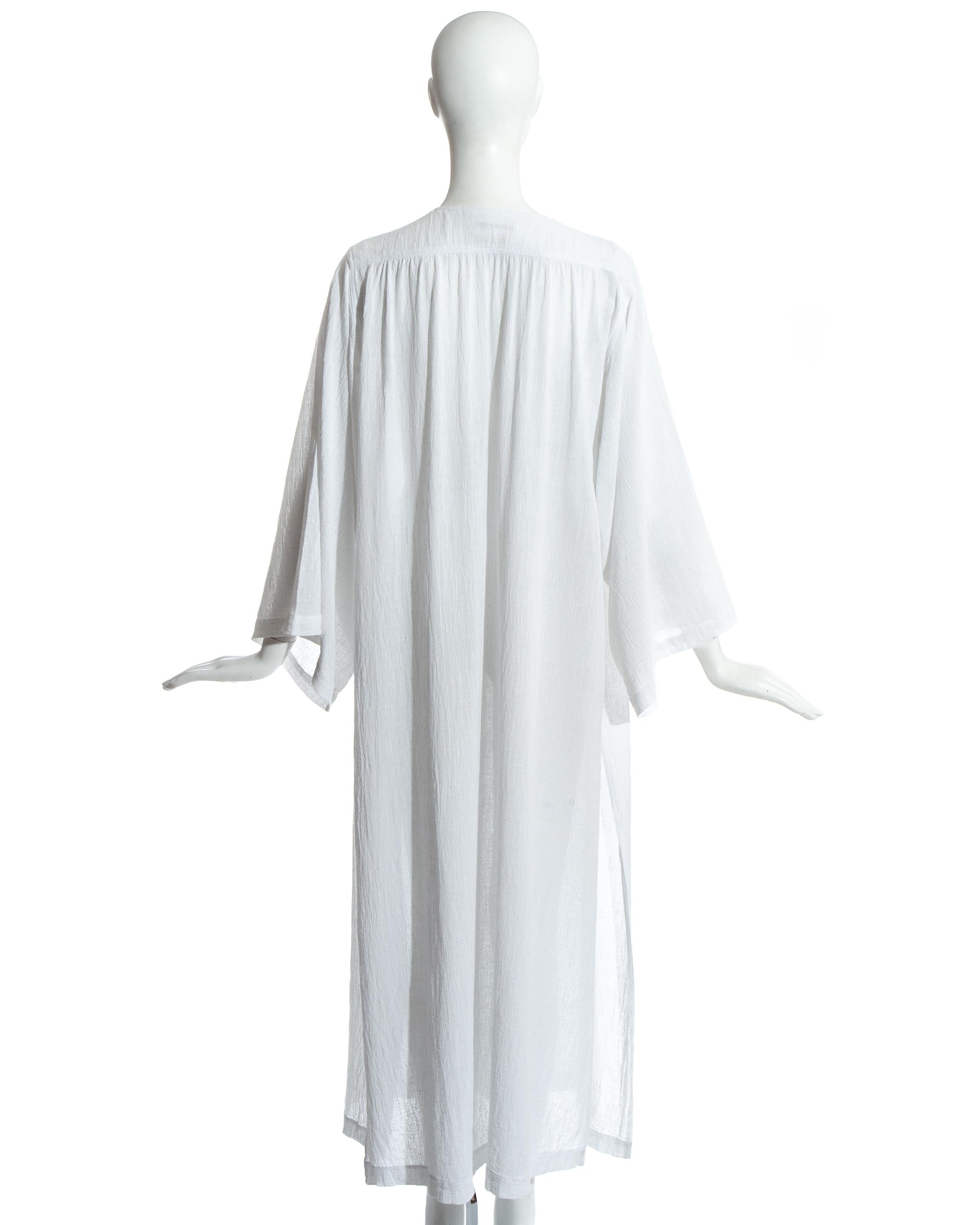 Yves Saint Laurent white cotton caftan, c. 1970s In Excellent Condition In London, GB